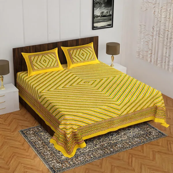 Cotton_Jaipuri_Prints_Multicolor_Bed_Sheet_With_2_Pillow_Covers