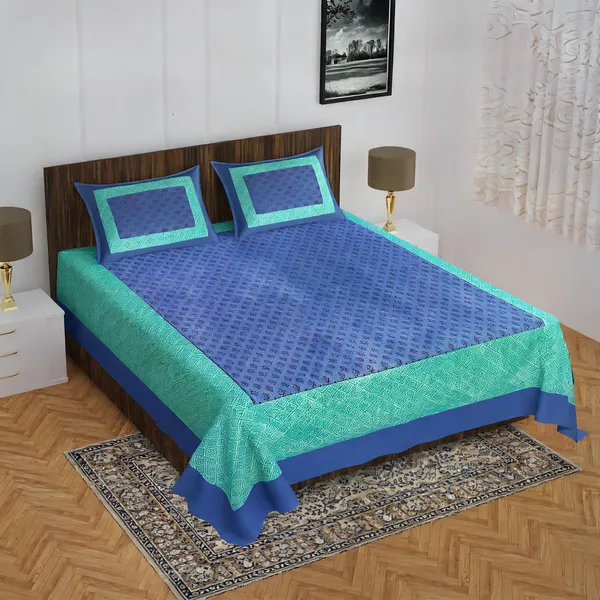 Cotton_Printed_Blue_Bed_Sheet_With_2_Pillow_Covers