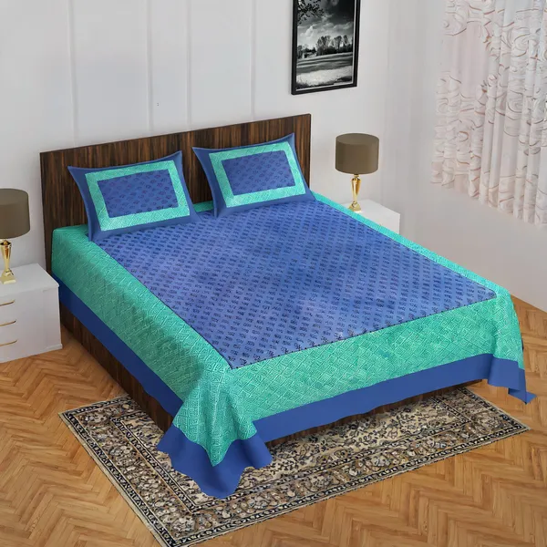 Cotton_Printed_Blue_Bed_Sheet_With_2_Pillow_Covers