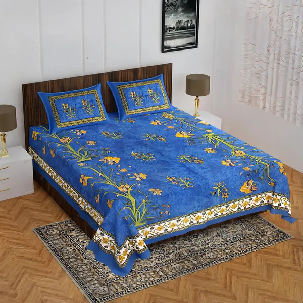 Cotton_Jaipuri_Prints_Multicolor_Bed_Sheet_With_2_Pillow_Covers