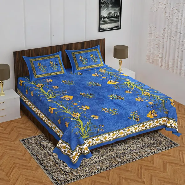 Cotton_Jaipuri_Prints_Multicolor_Bed_Sheet_With_2_Pillow_Covers