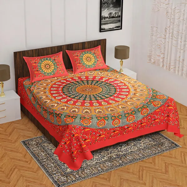 Cotton_Jaipuri_Multicolor_Jaipuri_Print_Bed_Sheet_With_2_Pillow_Covers