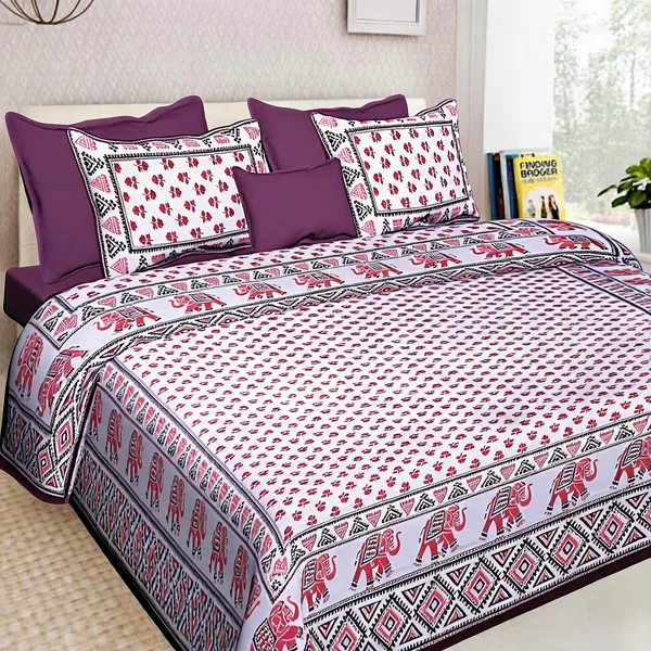 Cotton_Blue_Jaipuri_Print_Bed_Sheet_With_2_Pillow_Covers