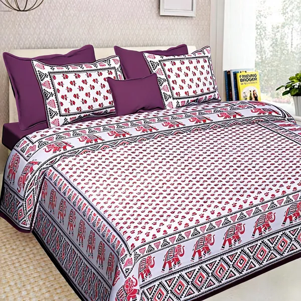 Cotton_Blue_Jaipuri_Print_Bed_Sheet_With_2_Pillow_Covers