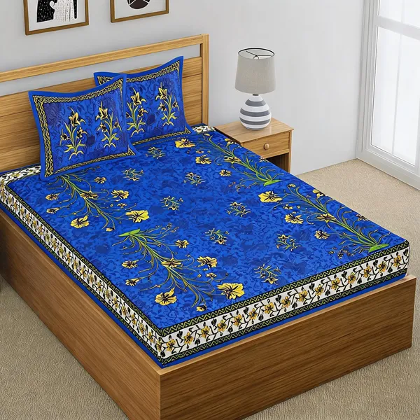 Cotton_Floral_Multicolor_Bed_Sheet_With_2_Pillow_Covers