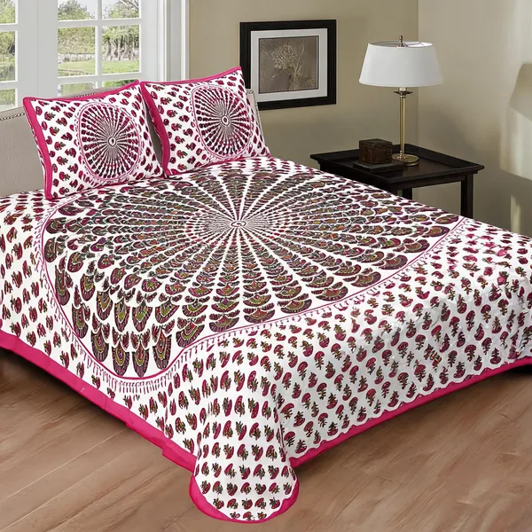 Cotton_Printed_Pink_Bed_Sheet_With_2_Pillow_Covers