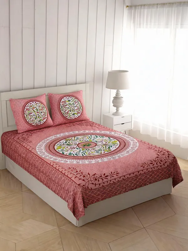 Cotton_Multicolor_Printed_Bed_Sheet_With_2_Pillow_Covers