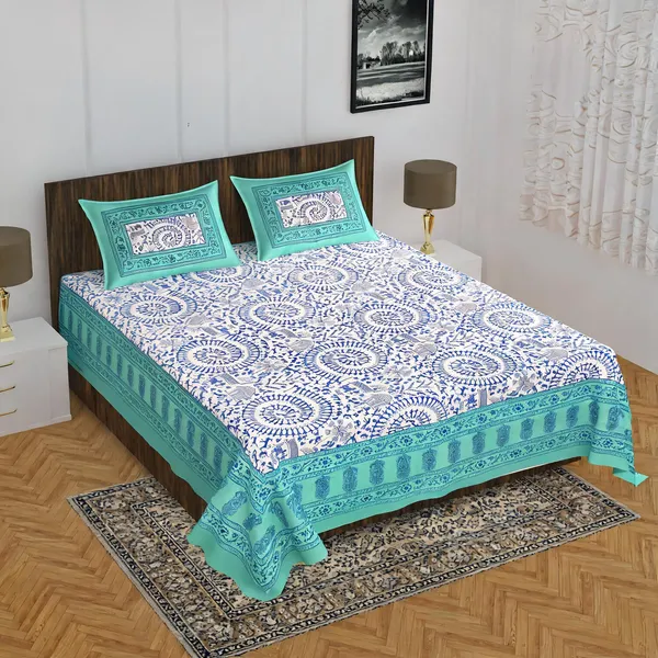 Cotton_Jaipuri_Prints_Multicolor_Bed_Sheet_With_2_Pillow_Covers