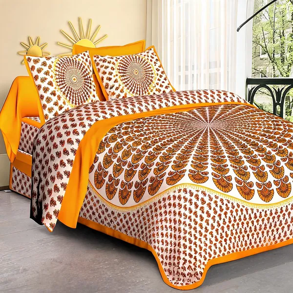 Cotton_Jaipuri_Prints_Multicolor_Bed_Sheet_With_2_Pillow_Covers