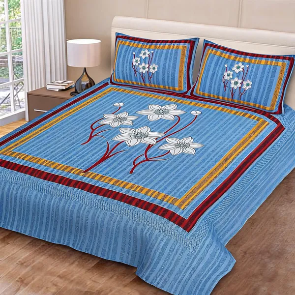 Cotton_Jaipuri_Prints_Multicolor_Bed_Sheet_With_2_Pillow_Covers