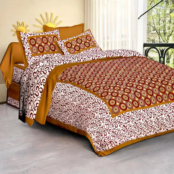 Cotton_Jaipuri_Print_Multicolor_Bed_Sheet_With_2_Pillow_Covers
