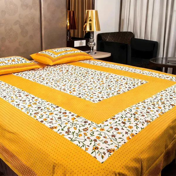 Cotton_Multicolor_Bed_Sheet_With_2_Pillow_Covers