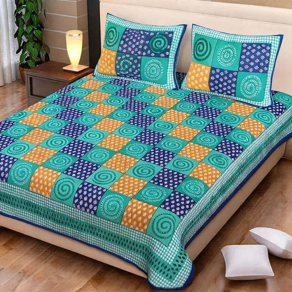Cotton_Printed_Blue_Bed_Sheet_With_2_Pillow_Covers