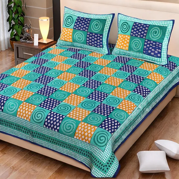 Cotton_Printed_Blue_Bed_Sheet_With_2_Pillow_Covers