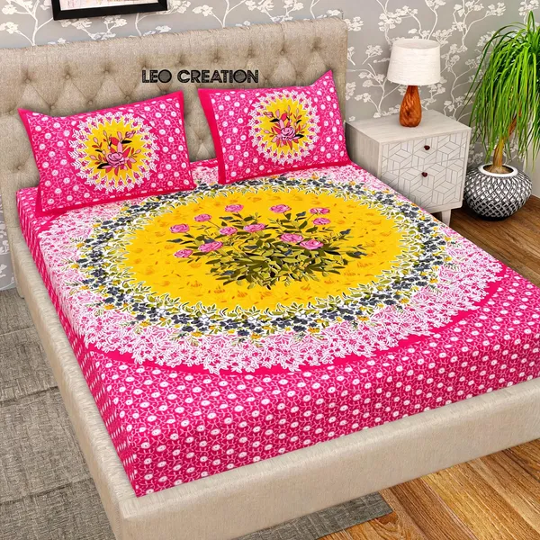 Cotton_Jaipuri_Multicolor_Jaipuri_Prints_Bed_Sheet_With_2_Pillow_Covers