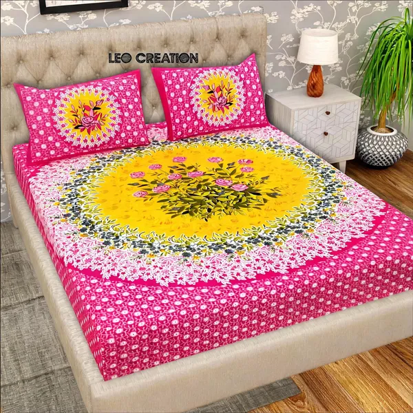 Cotton_Jaipuri_Multicolor_Jaipuri_Prints_Bed_Sheet_With_2_Pillow_Covers