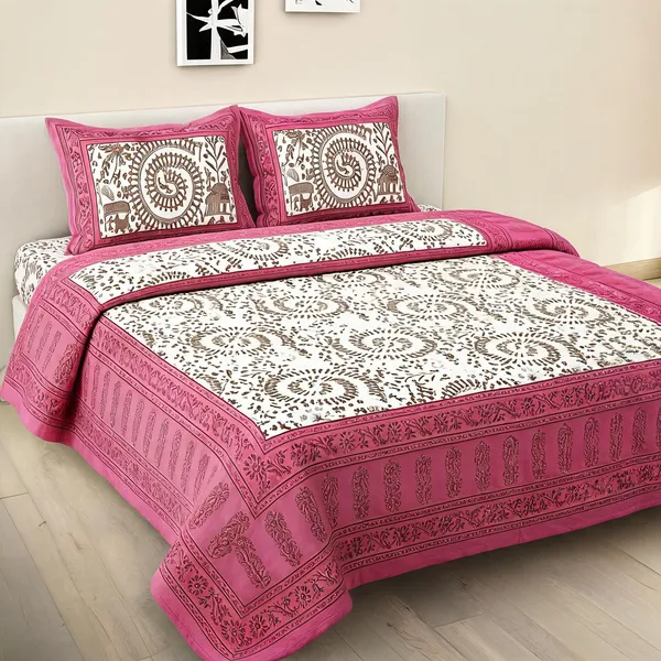 Cotton_Jaipuri_Print_Pink_Bed_Sheet_With_2_Pillow_Covers