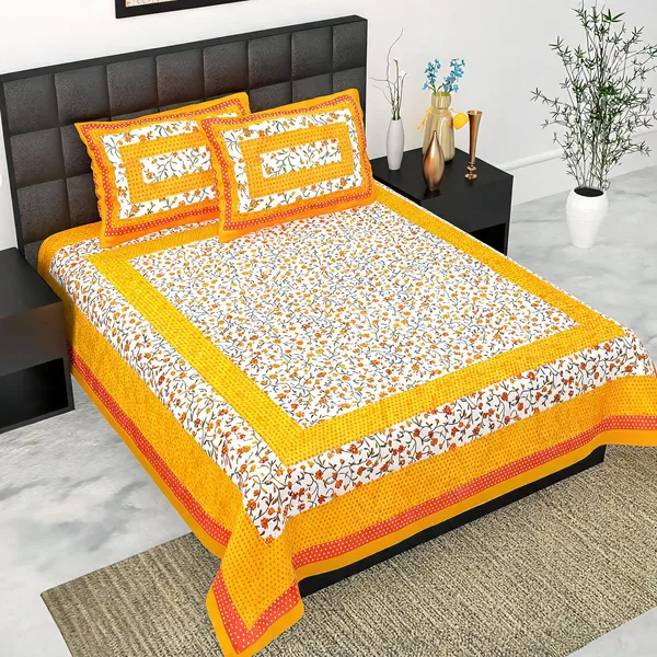 Cotton_Jaipuri_Yellow_Jaipuri_Prints_Bed_Sheet_With_2_Pillow_Covers