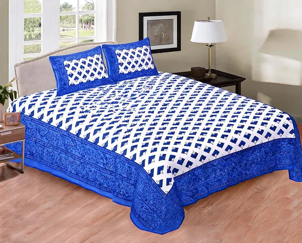 Cotton_Multicolor_3D_Printed_Bed_Sheet_With_2_Pillow_Covers