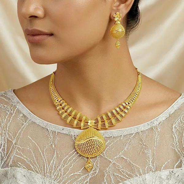 Gold_Micro_Plated_Copper_Dubai_Fan_Style_Pendant_Necklace_Set