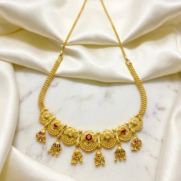 Gold_Micro_Plated_Meenakari_Round_Mesh_Necklace_Set_For_Women