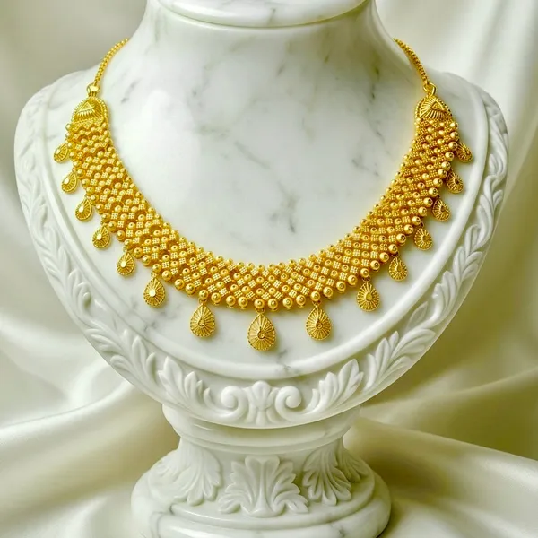 Gold_Micro_Plated_Copper_Dubai_Beaded_Drop_Pendant_Necklace_Set