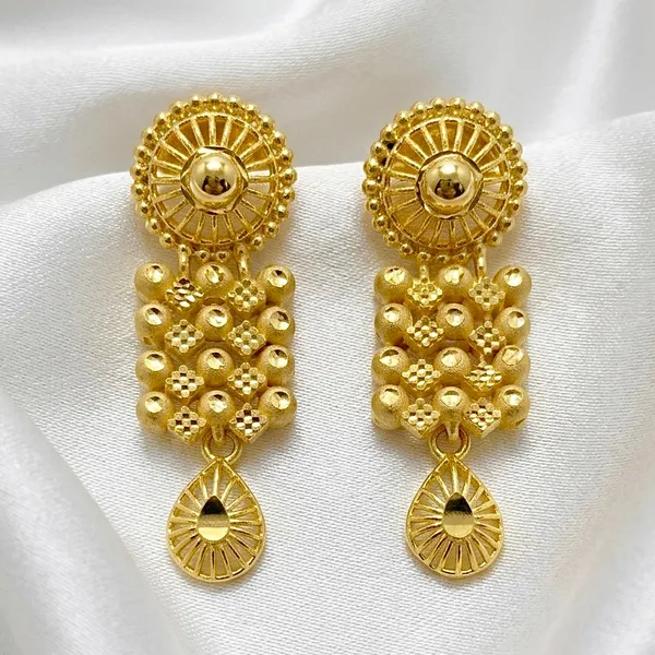 Gold_Micro_Plated_Copper_Dubai_Beaded_Drop_Pendant_Necklace_Set
