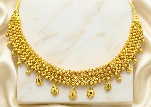 Gold_Micro_Plated_Copper_Dubai_Beaded_Drop_Pendant_Necklace_Set