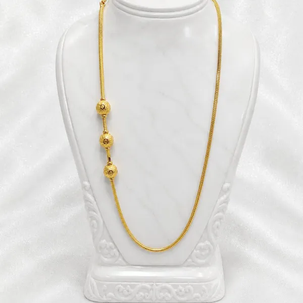 Gold_Micro_Plated_Copper_Three_Ball_Mugapu_Bead_Neck_Chain