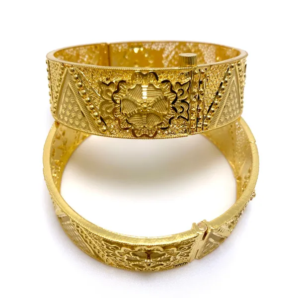 Gold_Micro_Plated_Turkish_Mesh_Floral_Motif_Bangle_Pair_For_Women