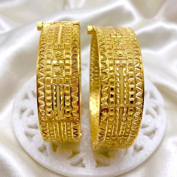 Gold_Micro_Plated_Copper_Turkish_Geometric_Mesh_Bangle_Pair