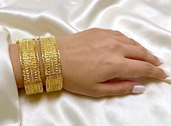 Gold_Micro_Plated_Copper_Turkish_Geometric_Mesh_Bangle_Pair