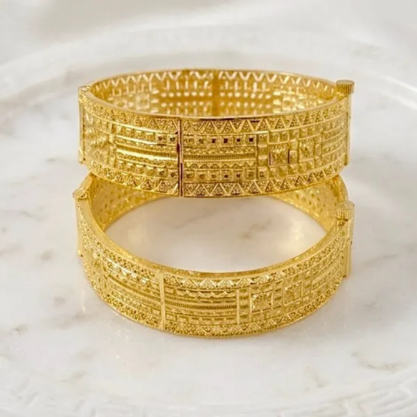 Gold_Micro_Plated_Copper_Turkish_Geometric_Mesh_Bangle_Pair
