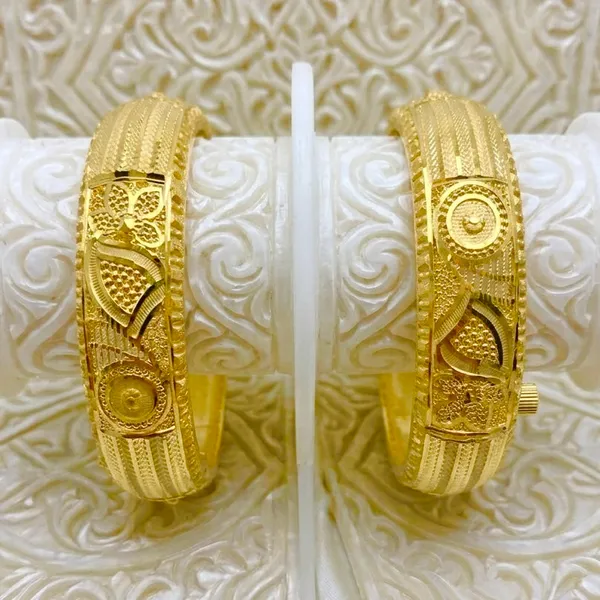 Gold_Micro_Plated_Turkish_Mesh_Screw_Lock_Bangle_Pair_For_Women