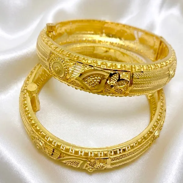 Gold_Micro_Plated_Turkish_Mesh_Screw_Lock_Bangle_Pair_For_Women