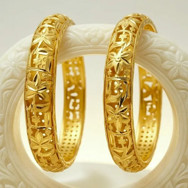Gold_Micro_Plated_Floral_Cutwork_Lightweight_Bangle_For_Women