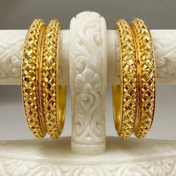 Gold_Micro_Plated_Copper_Floral_Cutwork_Bangle_Set_Of_2