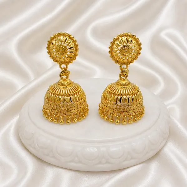 Gold_Plated_Ghungroo_Mesh_Temple_Style_Jhumki_Earrings_For_Women