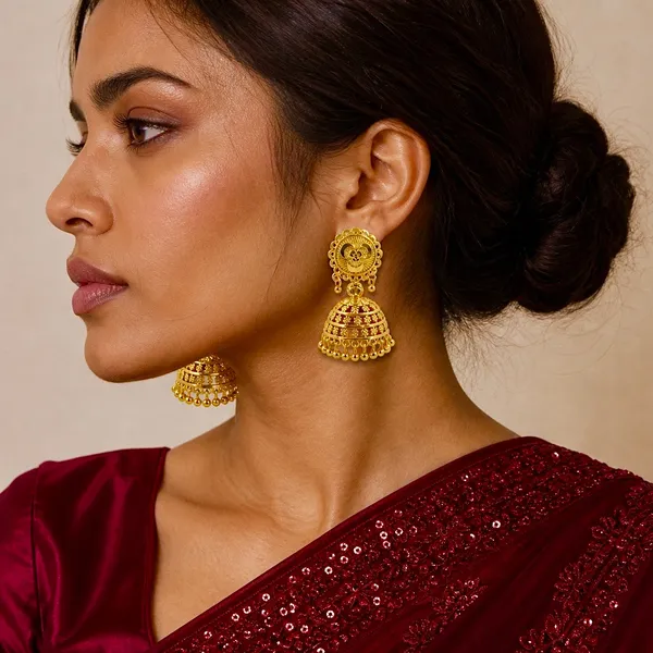 Gold_Plated_Ghungroo_Floral_Mesh_Temple_Style_Jhumki_Earrings_For_Women