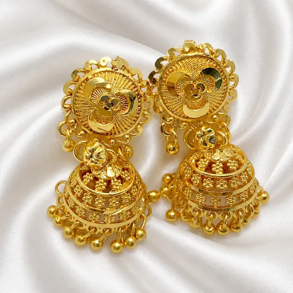 Gold_Plated_Ghungroo_Floral_Mesh_Temple_Style_Jhumki_Earrings_For_Women