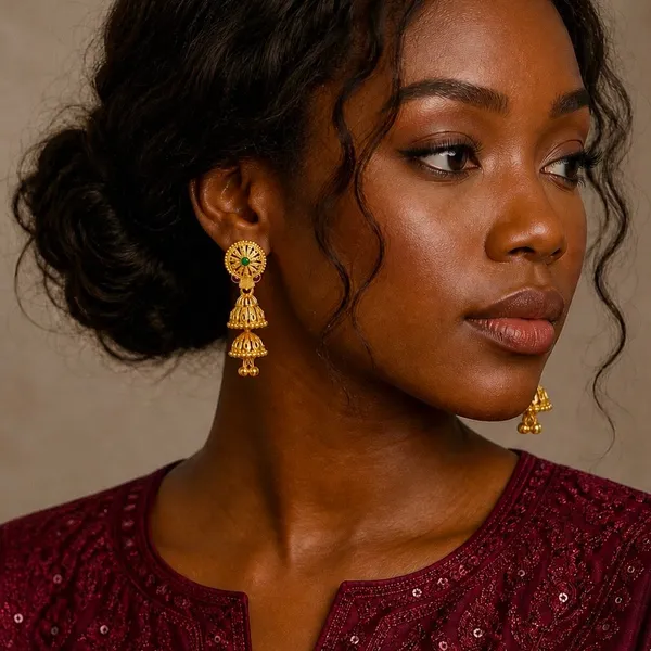 Gold_Copper_Ghungroo_Leaf_Mesh_Temple_Jhumki_Earrings_For_Women