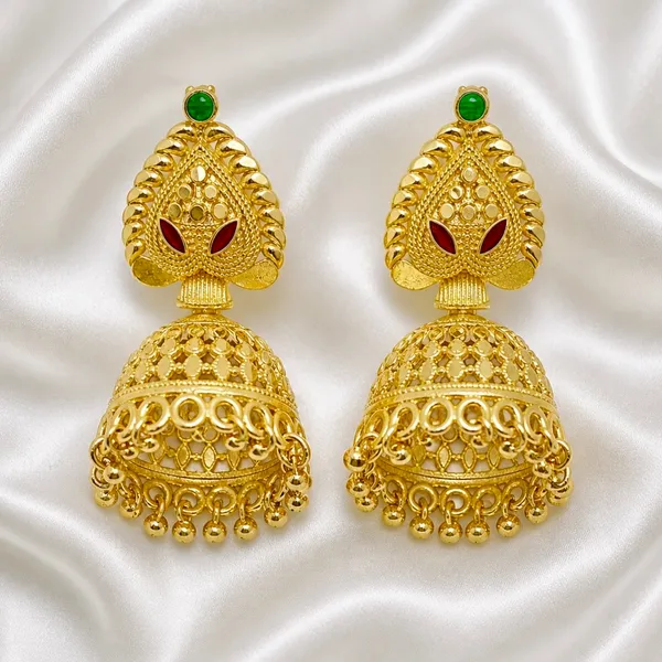 Gold_Plated_Meenakari_Ghungroo_Mesh_Temple_Jhumki_Earrings