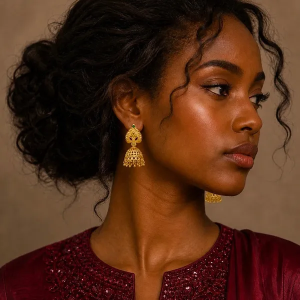 Gold_Plated_Meenakari_Ghungroo_Mesh_Temple_Jhumki_Earrings