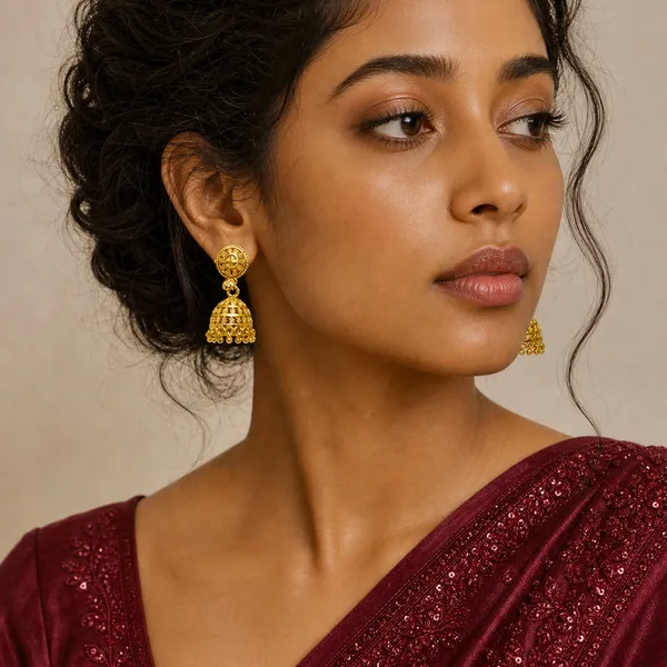 Gold_Plated_Floral_Ghungroo_Mesh_Jhumki_Earrings_For_Women