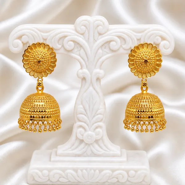 Gold_Plated_Floral_Sunburst_Temple_Style_Jhumki_Earrings_For_Women