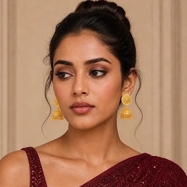 Gold_Plated_Floral_Sunburst_Temple_Style_Jhumki_Earrings_For_Women