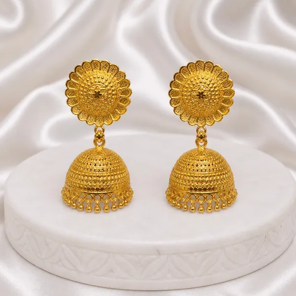 Gold_Plated_Floral_Sunburst_Temple_Style_Jhumki_Earrings_For_Women