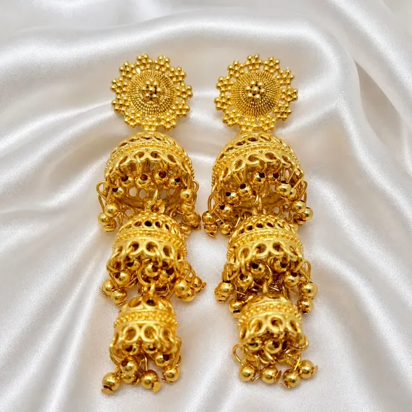 Gold_Copper_Triple_Dome_Ghungroo_Jhumka_Earrings_For_Women