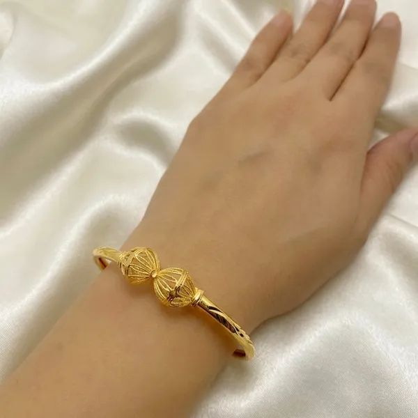 Gold_Micro_Plated_Copper_Traditional_Double_Bead_Bangle_Set_Of_6