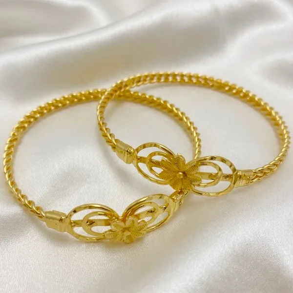 Gold_Micro_Plated_Floral_Dubai_Bangle_Set_Of_2_For_Women